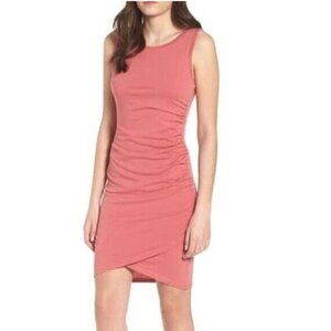 Rose Pink Rouched Mini Dress
